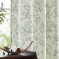 jinchan Linen Floral Curtains for Living Room 84 Inch Long Sage Green Printed Flower French Country Curtain Farmhouse Cottage Core Toile Curtains Back Tab Light Filtering Window Drapes Set 2 Panels by JINCHAN