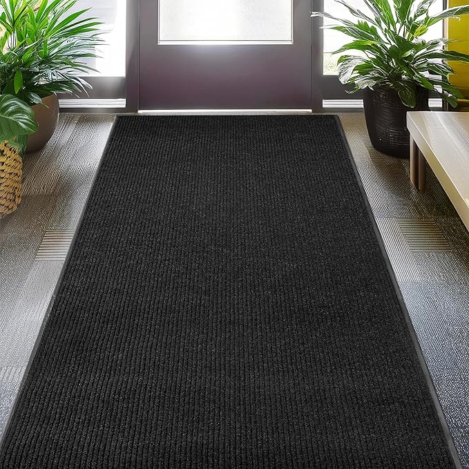 MaxMat® Oversized Industrial Door Mat - Heavy Duty, Waterproof, Low-Profile, Easy to Clean, Rubber Floormat (4 x 6 Feet, Black, MXM-RIB0046BK) by MaxMat