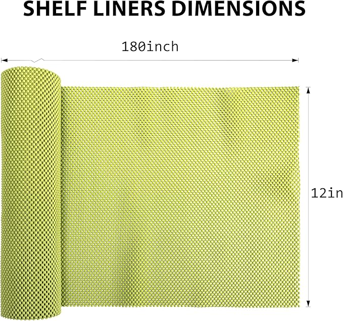 Shelf Liners for Cabinets-Drawer Liner Cabinet Liners for Shelves Kitchen,Non-Adhesive,Non-Slip,Green,12 x 180 inch - Image 5