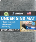 Drymate Premium XL Under Sink Mat, Waterproof Cabinet Protection Mats for Kitchen & Bathroom, Absorbent Shelf Liners, Slip-Resistant, Non-Adhesive, Machine Washable (USA Made)(24”x59”)(Light Grey) by Drymate