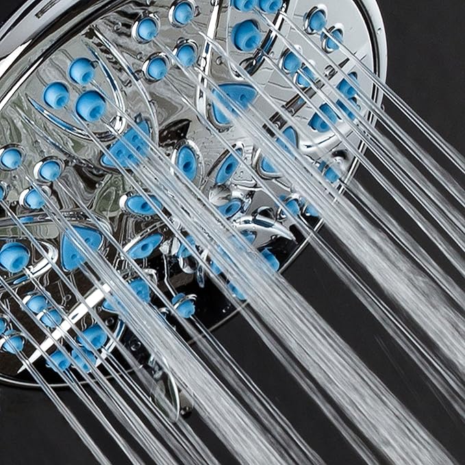 AquaDance Antimicrobial – Anti-Clog High-Pressure 6-Setting Head with Microban Nozzle Protection from Growth of Mold, Mildew & Bacteria for Stronger Shower 4", Aqua Blue Jets – 1.8 GPM - Image 5