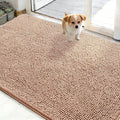 OLANLY Dog Door Mat for Muddy Paws 48x30, Absorbs Moisture and Dirt, Absorbent Non-Slip Washable Doormat, Quick Dry Chenille Mud Mat for Dogs, Entry Indoor Entryway Carpet for Inside Floor, Peach by OLANLY