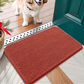 OLANLY Dog Door Mat for Muddy Paws 24x16, Absorbs Moisture and Dirt, Absorbent Non-Slip Washable Doormat, Quick Dry Chenille Mud Mat for Dogs, Entry Indoor Entryway Carpet for Inside Floor, Maple Red by OLANLY