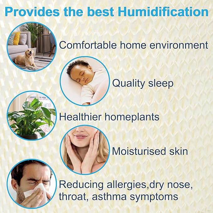 HQRP 4-Pack HDC-12 Super Humidifier Wick Filter Replacement for Essick Air AIRCARE HDC12 for EA1407, HD1409 Evaporative Humidifiers, BestAir ES12 - Image 6