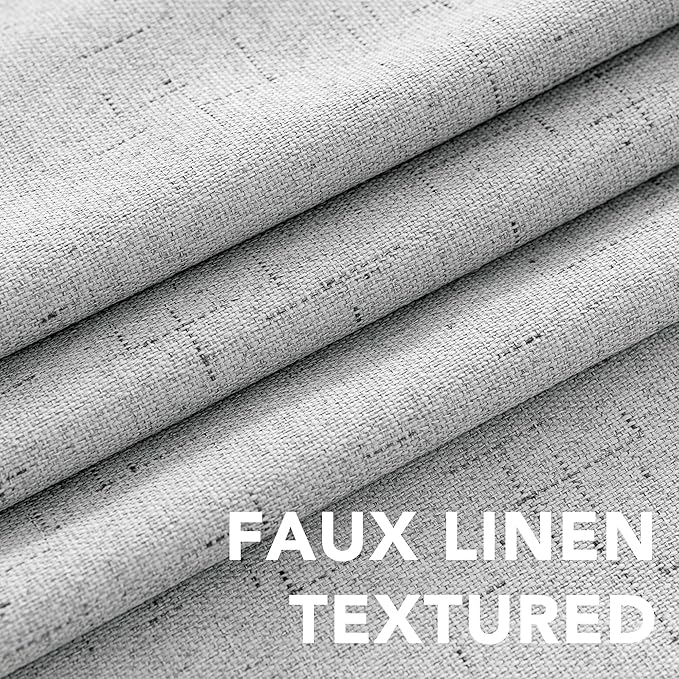 H.VERSAILTEX 100% Blackout Curtains for Bedroom Thermal Insulated Linen Textured Curtains Heat and Full Light Blocking Drapes Living Room Curtains 2 Panel Sets, Glacier Gray, 42x63 Inch - Image 7