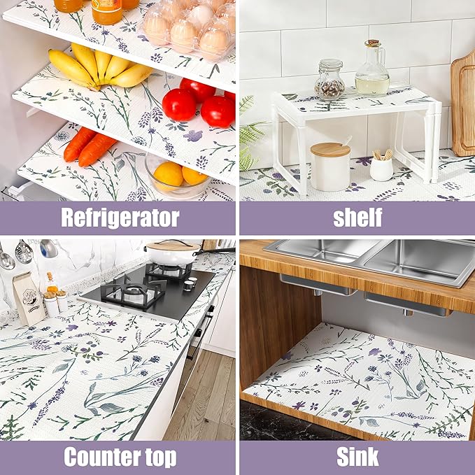 Non-Slip Shelf Liner for Kitchen Cabinets Non Adhesive Strong Grip Drawer Liner,12In x 10Ft,Waterproof Kitchen Cabinet Liner for Shelves,Refrigerator,Dresser,Cupboard Liners,Easy to Clean - Image 4
