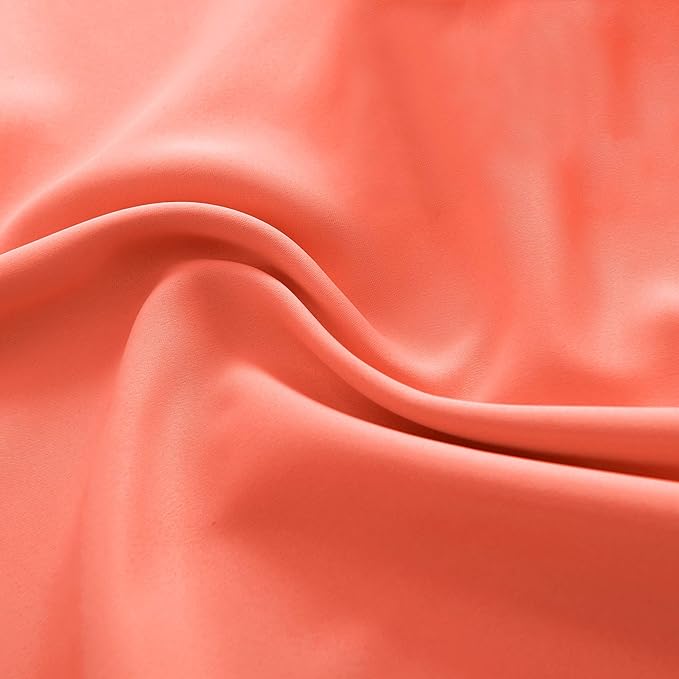 DONREN Coral Room Darkening Curtain Panels for Bedroom - 54 Inch Length Thermal Insulated Rod Pocket Curtains (42 by 54 Inches Long,2 Panels) - Image 8