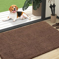 OLANLY Dog Door Mat for Muddy Paws 47x32, Absorbs Moisture and Dirt, Absorbent Non-Slip Washable Doormat, Quick Dry Chenille Mud Mat for Dogs, Entry Indoor Entryway Carpet for Inside Floor, Mocha by OLANLY