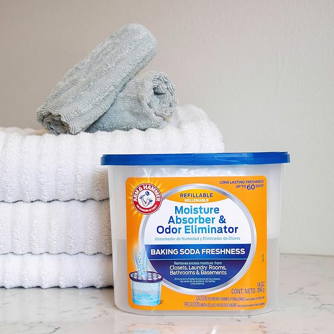 Arm & Hammer Fragrance Free Refillable Moisture Absorber and Odor Eliminator 14 oz. Tub - Image 7