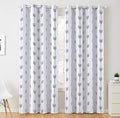 HLC.ME Arrow Printed Blackout Room Darkening Thermal Grommet Window Curtain Drape Panels for Living Room - Set of 2 - Platinum White/Grey - 72 inch Long by HomeLinenCollections