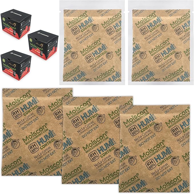 45 Pack 85% RH Size 8 Two-Way Humidity Control Packs for Wooden Musical Instruments, 8 Gram Moisture Control Packets for Bagpipe Reeds, Saxophone Reeds Individually Wrapped by Wisesorb