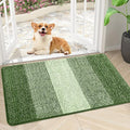 Smiry Dog Door Mat for Muddy Paws, Absorbs Moisture and Dirt, Low-Profile Entryway Mat with Non-Slip Backing, Entry Indoor Outdoor Doormat for Inside Floor (30x17 Inches, Green, Striped) by Smiry