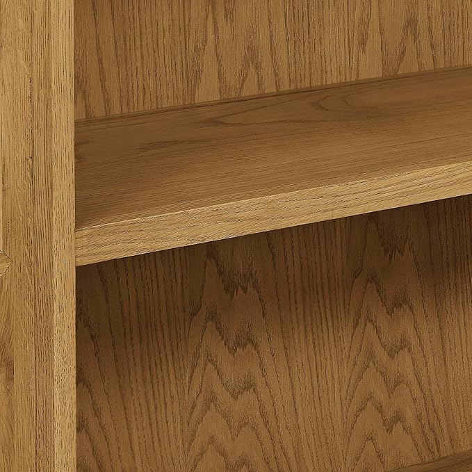 Modway Anwen 79" Wood Display Cabinet with Glass Doors in Oak – Modern China Cabinet with Arched Door Detail – Large Curio Cabinet for Collectibles - Image 9