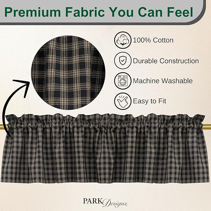 Sturbridge Black Valance 72" x 14" - Image 2