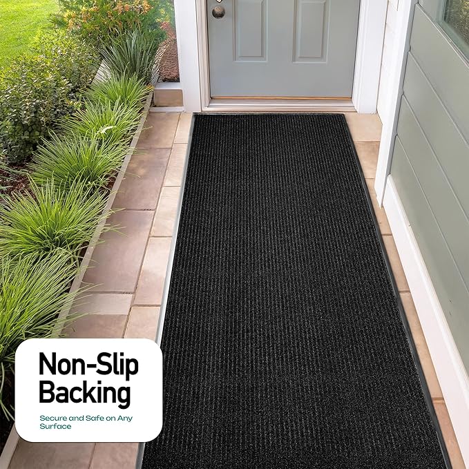 MaxMat® Commercial Grade Entry Mat - Heavy Duty, Large Sizes, Indoor/Outdoor, Waterproof, Low-Profile Door Mat (3 x 10 Feet, Black, MXM-RIB0310BK) - Image 6