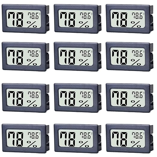 Humidity Gauge,Newlight66 Digital Hygrometer Indoor Outdoor Hygrometer Thermometer for Home Car Greenhouse（12 Pack by Newlight66