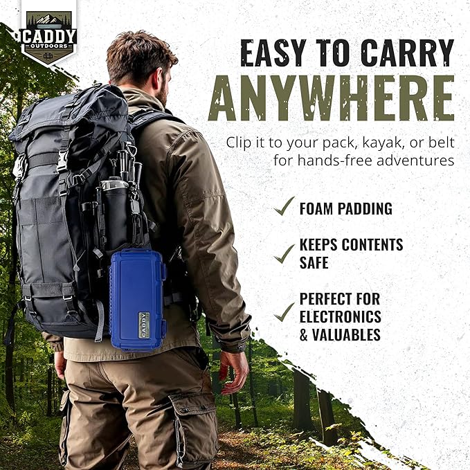Waterproof Storage Case 1.2 L Capacity – Heavy-Duty Gear Box with Foam, Carabiner & Lanyard – Crushproof, Airtight Outdoor Container for Camping, Hiking, Fishing - Image 3