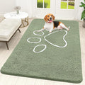 OLANLY Dog Door Mat for Muddy Paws 70x46, Paw Print Design, Absorbs Moisture and Dirt, Non-Slip Washable Doormat, Quick Dry Chenille Mud Mat for Dogs, Entry Indoor Entryway Carpet, Sage Green by OLANLY