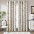 jinchan Floral Linen Curtains for Living Room 84 Inch Length Butterfly Curtain Blue Floral Curtains French Country Farmhouse Curtain Flower Patterned Drapes Window Treatment Set 2 Panels by JINCHAN
