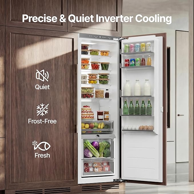 Ca'Lefort Panel Ready Refrigerator Dual Zone, Built-in panel-ready fridge Perfect for modern kitchens, Bottom level with humidity control, 10.9 cu.ft (Panel Not Included) - Image 3