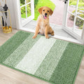 Smiry Dog Door Mat for Muddy Paws, Absorbs Moisture and Dirt, Low-Profile Entryway Mat with Non-Slip Backing, Entry Indoor Outdoor Doormat for Inside Floor (30x20 Inches, Sage Green, Striped) by Smiry