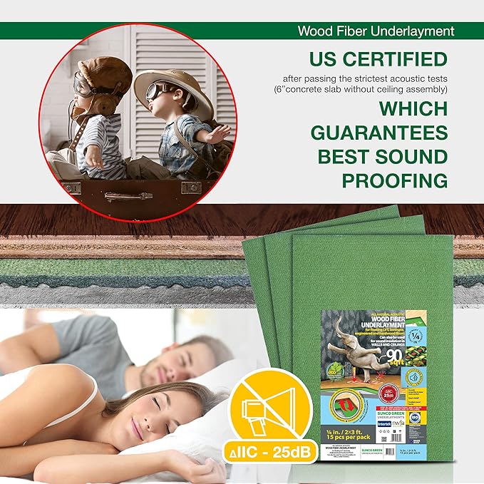 Wood Fiber Flooring Underlayment, 3mm (1/8 Inch) Thickness - 270 Sq Ft, Natural Soundproofing Insulation, for Laminate, Vinyl, LVT, LVP, or Hardwood - Image 3
