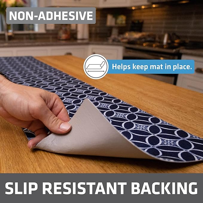 Drymate Premium Luxury Shelf & Drawer Liner, Thick Cushioned Fabric, Non-Adhesive, Absorbent, Waterproof, Slip-Resistant, Liners for Kitchen Cabinets, Cupboards (USA Made)(12”x59”)(24-Pack)(Indigo) - Image 2