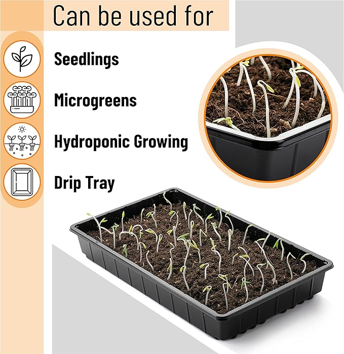 Mr. Pen- Plastic Growing Trays, 5Pack, Black, 17x10, Plant Tray, Seed Tray, Seedling Tray, Propagation Tray, Plant Trays for Seedlings, Planting Trays, Microgreens Growing Trays, Seedling Starter Tray - Image 5