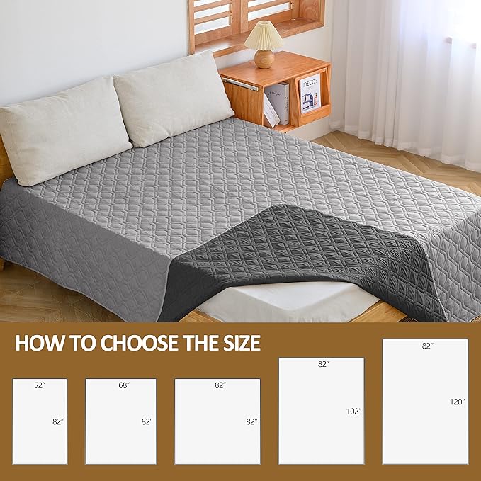 CHHKON Waterproof Dog Bed Covers for Couch Protection Dog Pet Blanket Furniture Protector (82"X120", Grey+Dark Grey) - Image 7