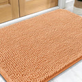 OLANLY Dog Door Mat for Muddy Paws 32x20, Absorbs Moisture and Dirt, Absorbent Non-Slip Washable Doormat, Quick Dry Chenille Mud Mat for Dogs, Entry Indoor Entryway Carpet for Inside Floor, Orange by OLANLY
