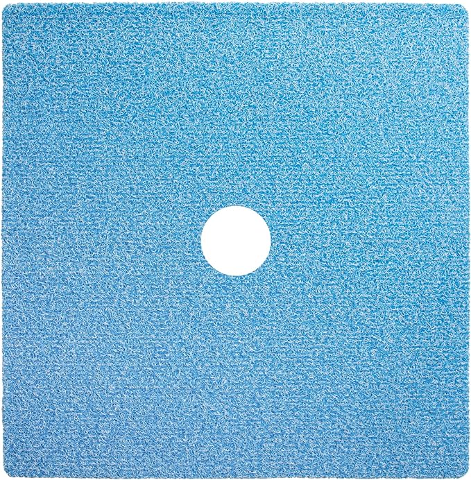 Enkosi Loofah Shower Mat with Drain Hole – Cushioned Anti-Slip Square Bath Mat for Showers, and Bathroom Floors – Textured PVC, Non Slip Safety Pad for Walk-in Stalls and Wet Areas (27x27 Aqua Blue) by ENKOSI