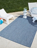 Unique Loom Collection Casual Transitional Solid Heathered Indoor/Outdoor Flatweave Area Rug (3' 3" x 5' 3" Rectangle, Blue/Navy Blue) by UniqueLoom