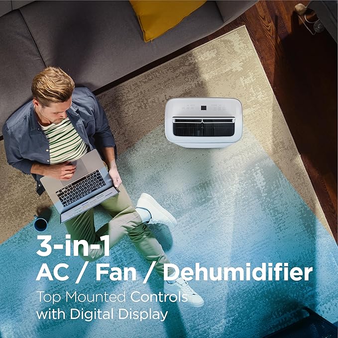 BLACK+DECKER Smart Portable Air Conditioner,12,000 BTU, for Rooms Up To 550 Sq. Ft., Portable AC with Inverter Compressor & Window Kit, BPACT08NM, White - Image 4