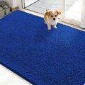 OLANLY Dog Door Mat for Muddy Paws 50x30, Absorbs Moisture and Dirt, Absorbent Non-Slip Washable Doormat, Quick Dry Chenille Mud Mat, Entry Indoor Entryway Carpet for Inside Floor, Royal Blue by OLANLY