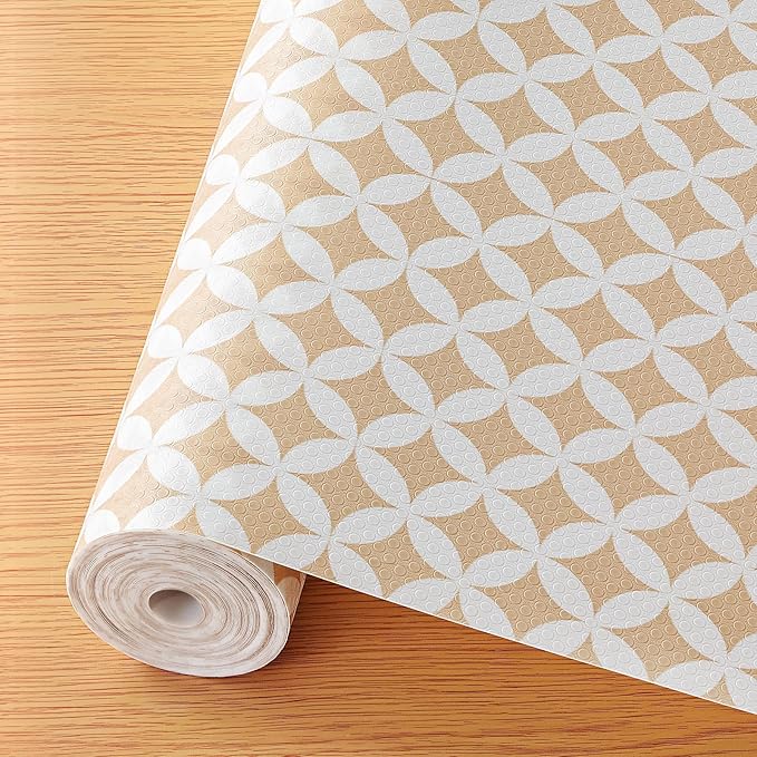 Cooyes Shelf Liner for Kitchen Cabinets – Non-Adhesive Waterproof EVA Liner for Drawers and Cabinets – Durable, Easy-to-Cut Shelf Paper with Modern Pattern by Cooyes