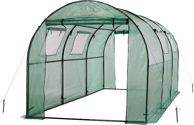Ogrow® Deluxe Walk-in Tunnel Greenhouse with Cover - Green by UpperBounce