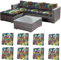 8Pcs Stretch Patio Cushion Cover, Boho Floral Couch & Sofa Slipcovers for Patio Furniture Cushions Washable Reusable Couch Covers Replacement for All Season, Breathable (Paisley, Cover Only) by CALBODE