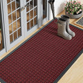 Smiry Front Door Mat Outside Entrance, Heavy Duty Natural Rubber Doormat, Non Slip, Trap Dirt and Moisture, Easy Clean, Low Profile Welcome Floor Mats for Indoor Outdoor Entry, 47x23 Inch, Red by Smiry