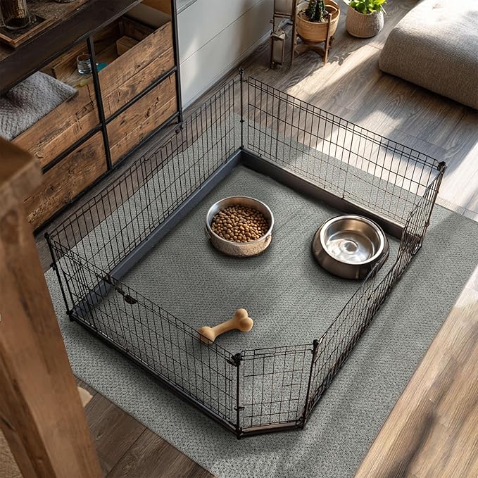 Mohawk Home Pet Play Pen Moisture Barrier Mat Utility Solid Gray 8' X 10' Other Perfect for Kitchen, Living Room, Kids Room, Dining Room, Hallway, Office, Garage, Entryway, Bathroom, Laundry Room by MohawkHome