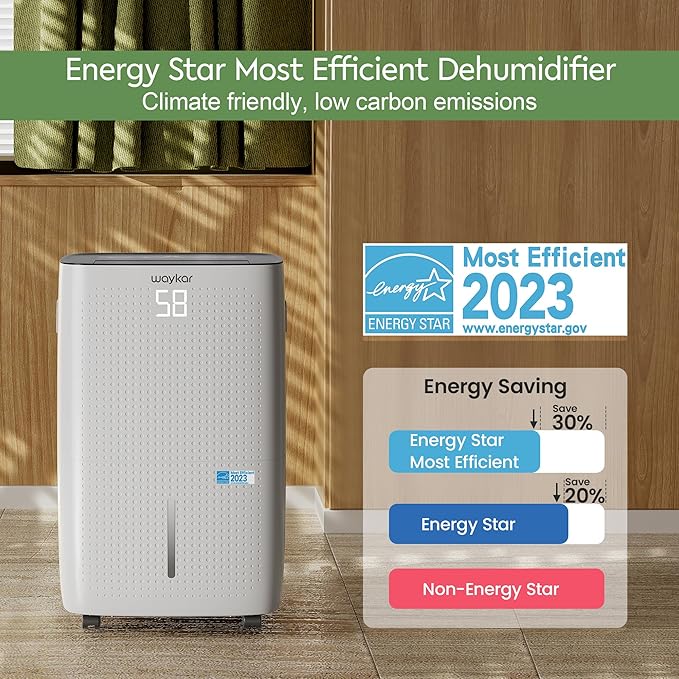 Waykar 150 Pints 7,500 Sq. Ft Energy Star Dehumidifier with Drain Hose for Commercial and Industrial Large Rooms, Home, Basements, Storages, Warehouses and Bedrooms - Image 5