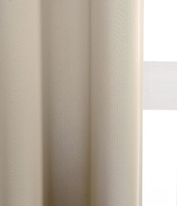 MYSKY HOME Beige Bedroom Curtains, 63 Inch Long Blackout Living Room Dark Grommet Window Curtains for Privacy Protection, Room Darkening Single Panel, 52 x 63 Inch - Image 4