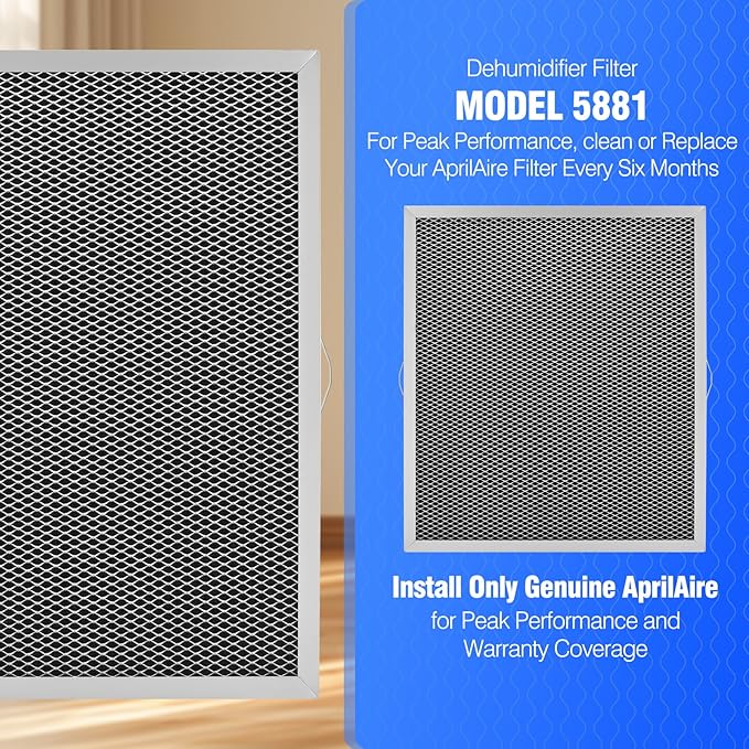 Dehumidifier Filter MERV 8 Washable 5881 Replancement for AprilAire Whole Home Dehumidifier Models E080, E100 8192A 12”x13.5”x1” Pack 2 - Image 4