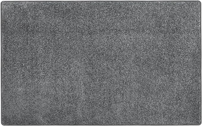 PURE ERA Carpet Stair Tread Landing Mat Tape Free Self Adhesive Non Slip Skid Resistant Indoor Doormat Area Rug Floor Mat for Kitchen Bathroom Workstations Washable 2' X 3' (Dark Gray) by PUREERA