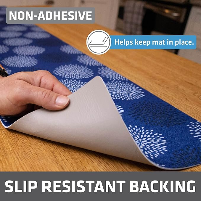 Drymate Premium Luxury Shelf & Drawer Liner, Thick Cushioned Fabric, Non-Adhesive, Absorbent, Waterproof, Slip-Resistant, Liners for Kitchen Cabinets, Cupboards (USA Made)(12”x59”)(24-Pack)(GoodBlue) - Image 2
