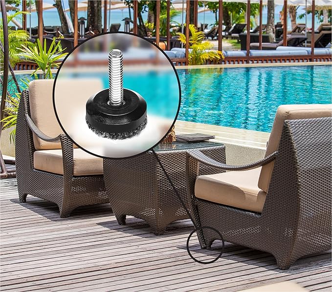 Slipstick Gorilla Outdoor Adjustable Furniture Levelers (8 Pack) Weatherproof Screw in Leg Glides for Chairs, Tables, and Outdoor Furniture Feet, 1-1/8 Inch Berber Glide, M6 Thread - Image 6