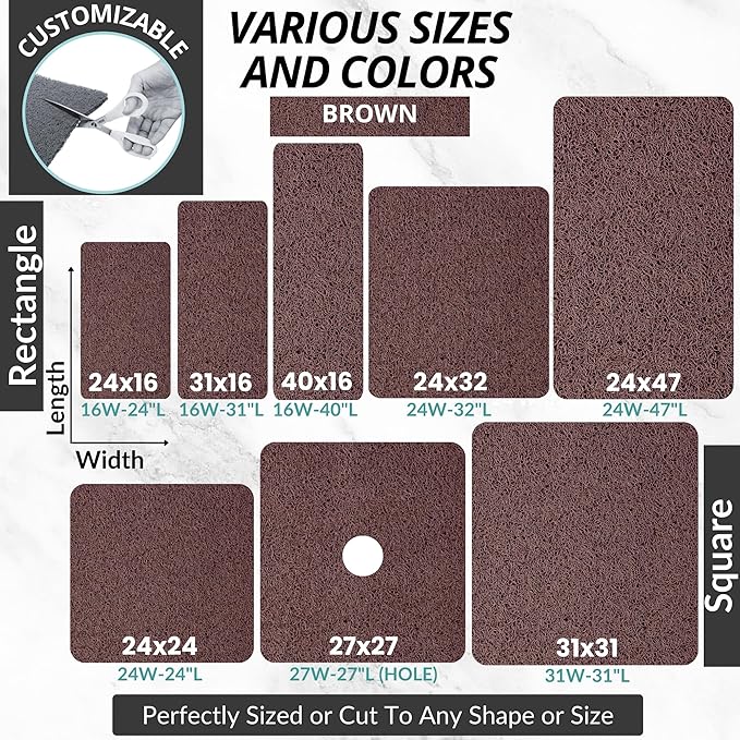 Non Slip Bathtub Mat Shower Mat for Tub - Loofah Bath Mats for Bathroom - 40x16 Bathtub Floor Mat - Textured Anti Slip Bath Mat Without Suction Cups - Secure Mat for Wet Areas (40x16 Brown) - Image 6