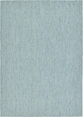 Unique Loom Collection Casual Transitional Solid Heathered Indoor/Outdoor Flatweave Area Rug (8' x 11' 4" Rectangle, Aquamarine/Ivory) by UniqueLoom