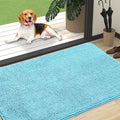 OLANLY Dog Door Mat for Muddy Paws 47x32, Absorbs Moisture and Dirt, Absorbent Non-Slip Washable Doormat, Quick Dry Chenille Mud Mat for Dogs, Entry Indoor Entryway Carpet for Inside Floor, Blue by OLANLY