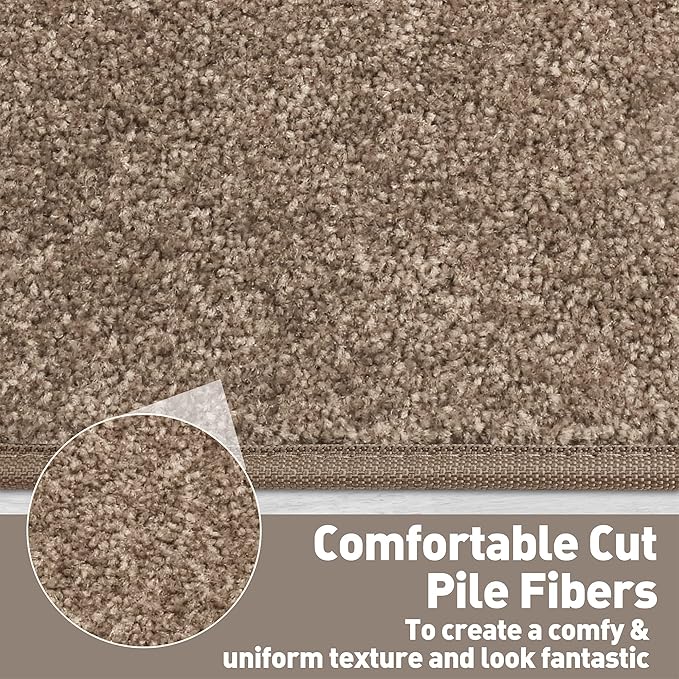 PURE ERA Carpet Stair Tread Landing Mat Tape Free Self Adhesive Non Slip Skid Resistant Indoor Doormat Area Rug Floor Mat for Kitchen Bathroom Workstations Washable 2' X 3' (Camel Brown) - Image 6