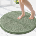 Smiry Luxury Chenille Round 24x24, Extra Soft and Absorbent Shaggy Bathroom Mat Rugs, Machine Washable, Non-Slip Plush Carpet for Tub, Shower, and Bath Room, Sage Green by Smiry